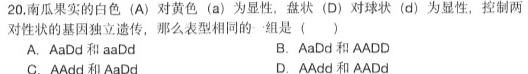 衡水名师卷 2023-2024学年度高三分科检测提分卷(三)生物学试题答案