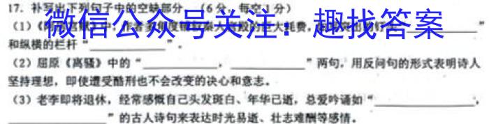 [今日更新]安徽省2024届九年级第一学期教学质量检测（一）语文