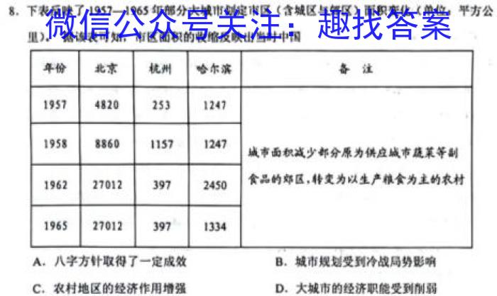 江西省连云港东海县2023-2024学年七年级上学期新生素养检测历史试卷