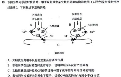 山西省2023-2024学年度第一学期阶段性练习（一）生物学试题答案