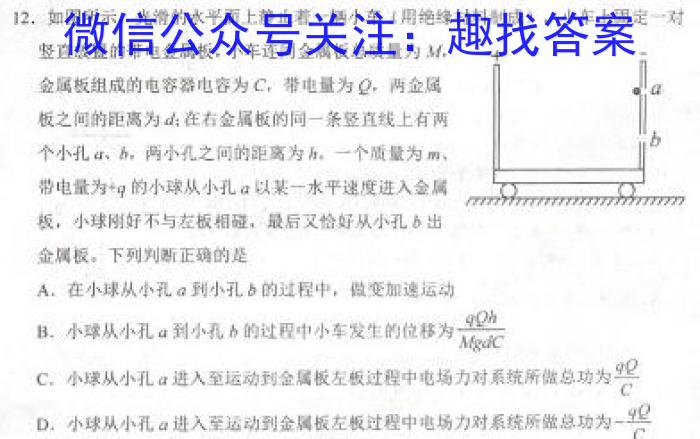 [国考1号4]第4套 2024届高三阶段性考试(一)1物理`