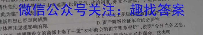 佩佩教育·2024年普通高校招生统一考试湖南10月高三联考卷历史