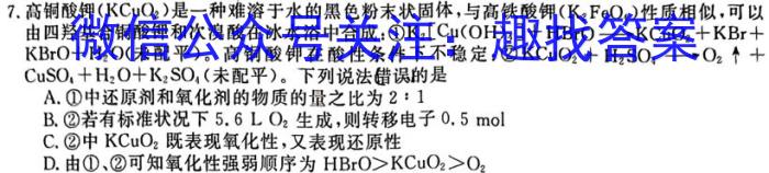 q安徽省2023-2024学年第一学期九年级教学质量监测化学