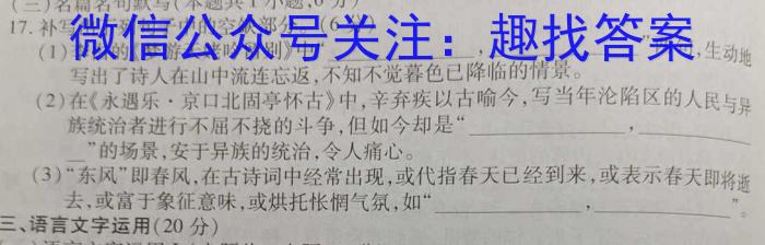 [今日更新]2023-2024学年海南省高考全真模拟卷（一）语文