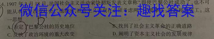 衡水金卷2024届贵州省高三年级适应性联考(一)历史试卷