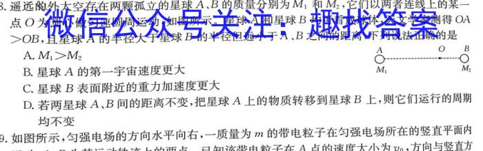 【金科大联考】山西省2023-2024学年度高一年级9月联考物理`