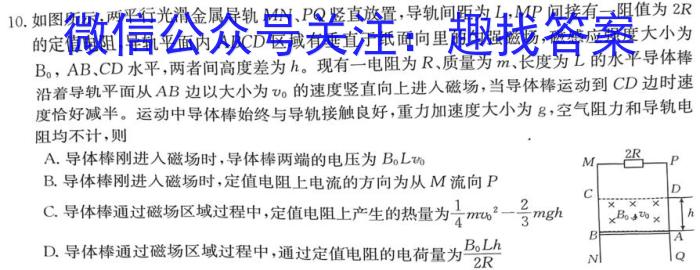巴蜀中学2024届高考适应性月考卷（二）q物理