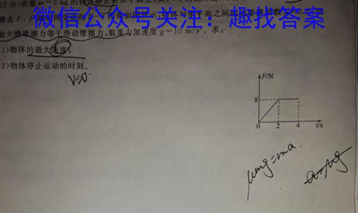 陕西省2024届高三阶段性检测卷（二）物理`