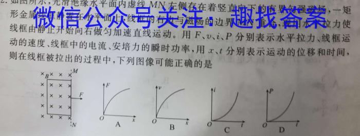 [今日更新]2023年皖东名校联盟体高三9月第二次教学质量检测.物理