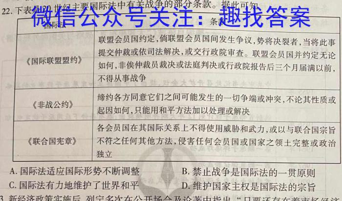 2024全国高考分科综合卷 老高考(一)1政治s