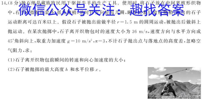 衡水名师卷 2023-2024学年度高三分科检测提分卷(二)l物理