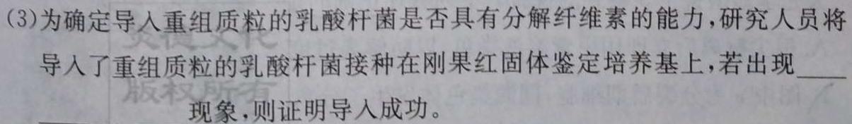 2024届智慧上进高三总复习双向达标月考调研卷(二)生物