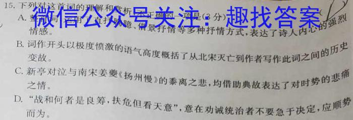 安徽省2023-2024学年度九年级上学期期中综合评估【2LR】/语文