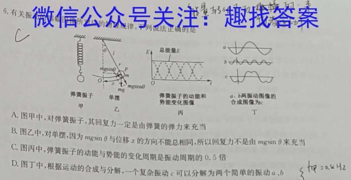 2024年湖北省七市州高三年级3月联合统一调研测试(2024.3)物理试卷答案