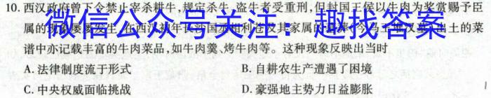 安徽省铜陵市铜官区2023-2024学年度第一学期九年级期末质量监测历史