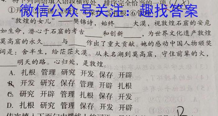 江西省2023-2024学年度九年级阶段性练习（五）/语文
