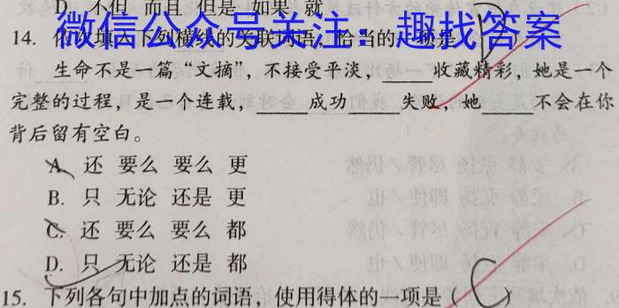 1号卷·A10联盟2021级高三下学期开年考语文