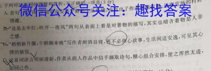 启光教育2024年河北省初中毕业生升学文化课模拟考试(四)语文