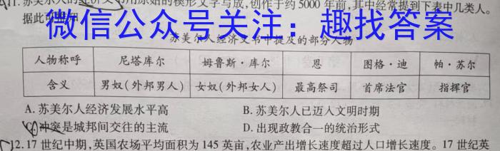 黑龙江齐齐哈尔2024届高三上学期期中考试历史