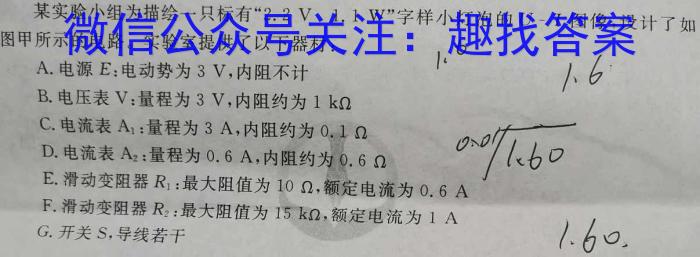 河南省2024届九年级阶段评估（一）【1LR】q物理