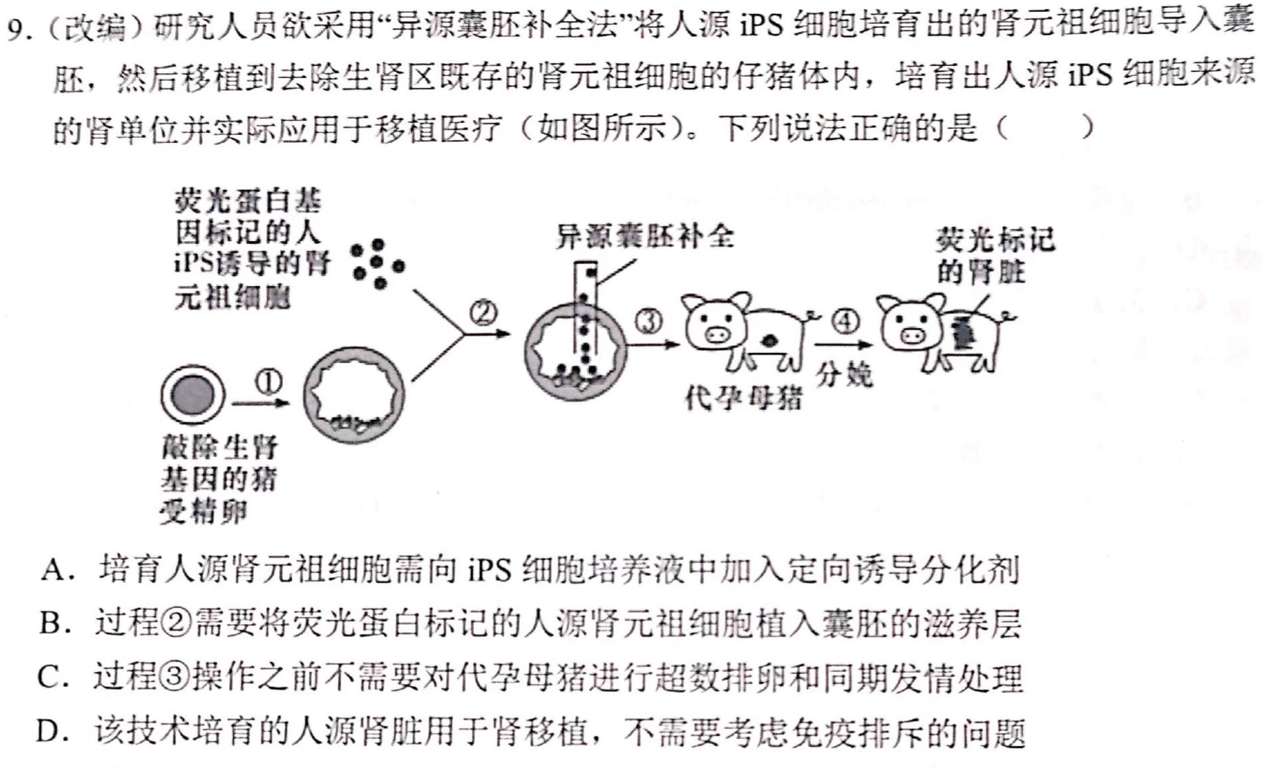 2023-2024学年云南省高一月考试卷(24-27A)生物学试题答案