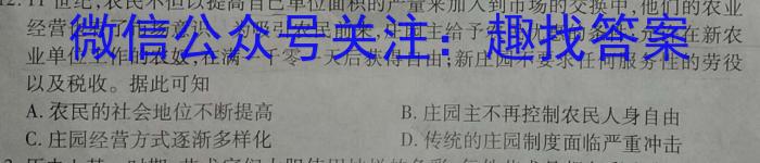 云南省昆明市云大附中2023-2024学年九年级秋季学期学业检测（一）历史