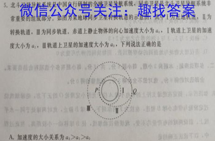 2024届全国高考分科调研模拟测试卷 老高考(六)物理`