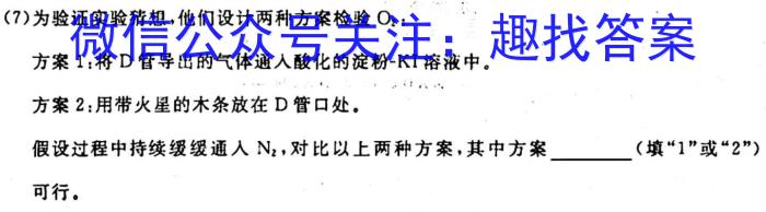 q安徽省2023-2024学年度九年级第一次综合性作业设计化学