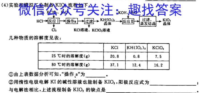 q2024届全国高考分科调研模拟测试卷 老高考(四)化学