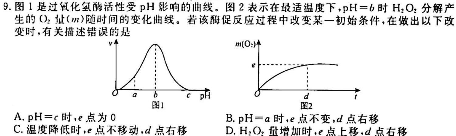 衡中同卷2023-2024上学期高三二调考试生物