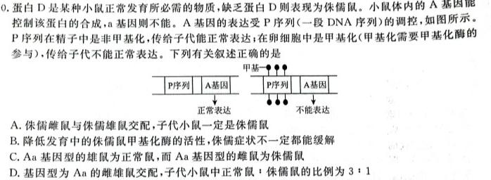 河南省2023-2024学年度高二9月大联考生物