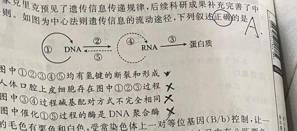 重庆市缙云教育联盟2023-2024学年(上)9月月度质量检测生物