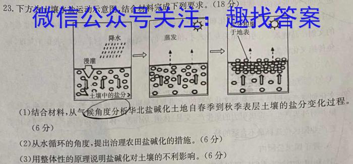 黑龙江齐齐哈尔市克山县、克东县2023-2024学年高三年级9月联考（24052C）q地理