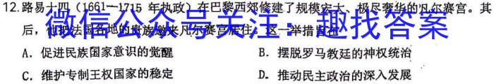 河北省2024届九年级阶段评估（一）【1LR】历史试卷