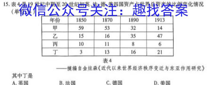 安徽省2023-2024学年第一学期九年级教学质量监测历史