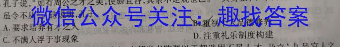 2023年皖东名校联盟体高三9月第二次教学质量检测历史试卷