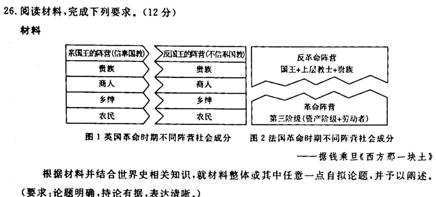 江西省2024届高三名校9月联合测评政治y试题及答案