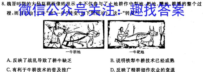 陕西省2023-2024学年高一上学期府谷中学高一年级第一次月考(241099Z)历史