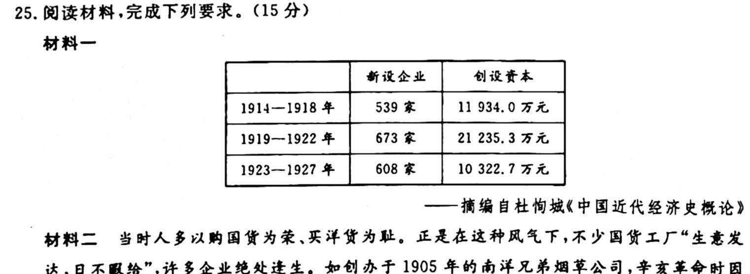 鼎尖教育2024届高三年级10月联考历史