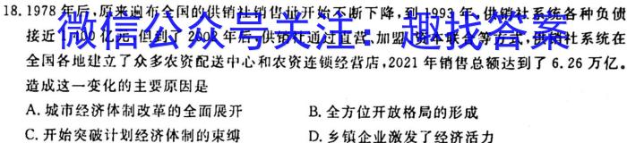 陕西省2024届九年级教学质量检测B历史