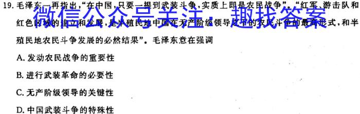 2024届湖南天壹名校联盟高三9月大联考历史