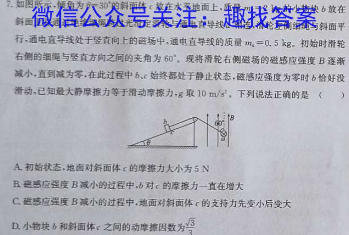 徽师教育·安徽省2024届高三8月质检l物理