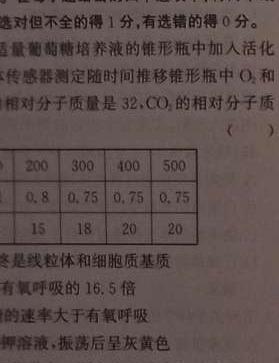 哈三中2023-2024上学期高三第二次验收考试生物