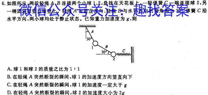 ［浙江大联考］浙江省2024届高三年级10月联考物理`