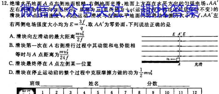 [今日更新]江西省连云港东海县2023-2024学年七年级上学期新生素养检测.物理