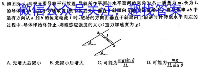 唐山市2023-2024学年度高三年级摸底演练(9月)物理`