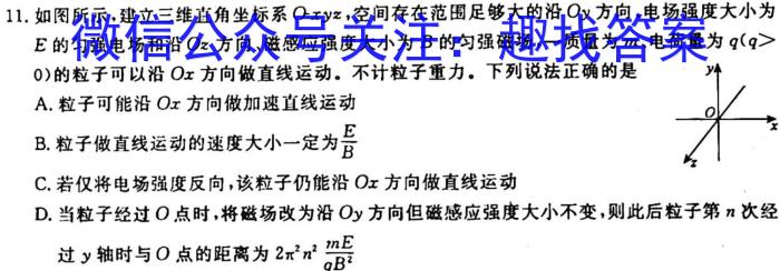 2024届普通高等学校招生统一考试青桐鸣高三10月大联考l物理