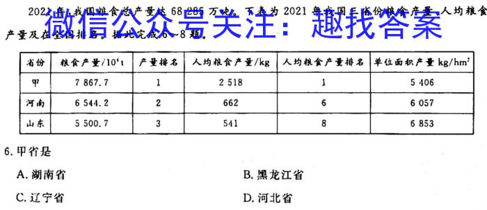 九师联盟·2023~2024学年高三核心模拟卷(上)(一)新高考W&政治