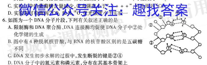 安徽省2023-2024学年第一学期九年级教学质量监测生物