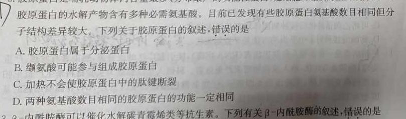 2024届齐鲁名校大联考高三第一次联考生物